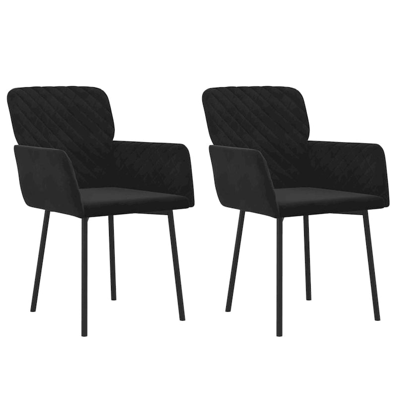 vidaXL Chaises de salle à manger, 2 pièces, fauteuils rembourrés pour salon, velours - 20,3 x 24 x 30,9