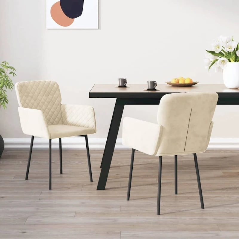 vidaXL Chaises de salle à manger, 2 pièces, fauteuils rembourrés pour salon, velours - 20,3 x 24 x 30,9