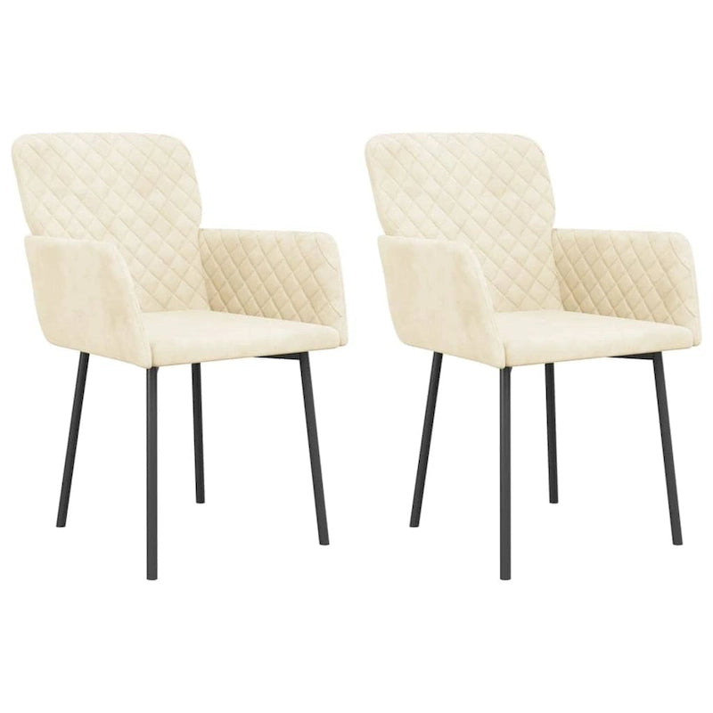 vidaXL Chaises de salle à manger, 2 pièces, fauteuils rembourrés pour salon, velours - 20,3 x 24 x 30,9