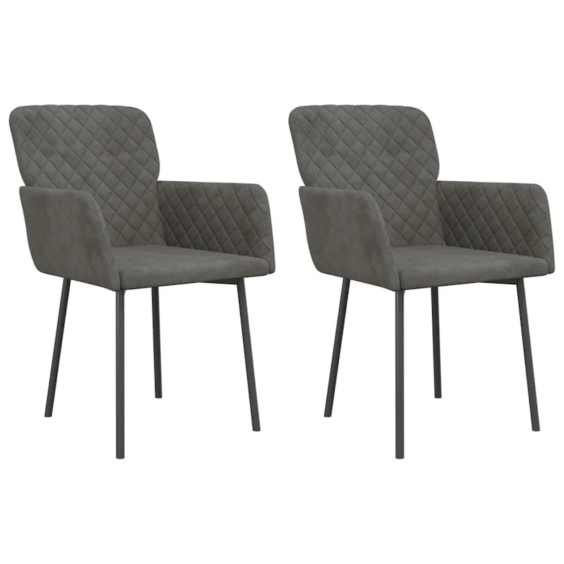 vidaXL Chaises de salle à manger, 2 pièces, fauteuils rembourrés pour salon, velours - 20,3 x 24 x 30,9