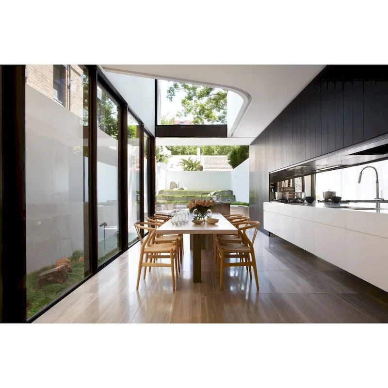 Lot de 2 Chaises de salle à manger modernes en bois naturel avec dossier en Y, accoudoirs, assise en chanvre pour la maison, le restaurant, le bureau, le travail, la cuisine