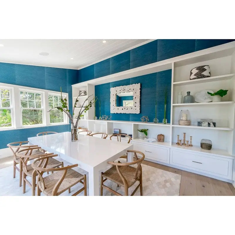 Lot de 2 Chaises de salle à manger modernes en bois naturel avec dossier en Y, accoudoirs, assise en chanvre pour la maison, le restaurant, le bureau, le travail, la cuisine