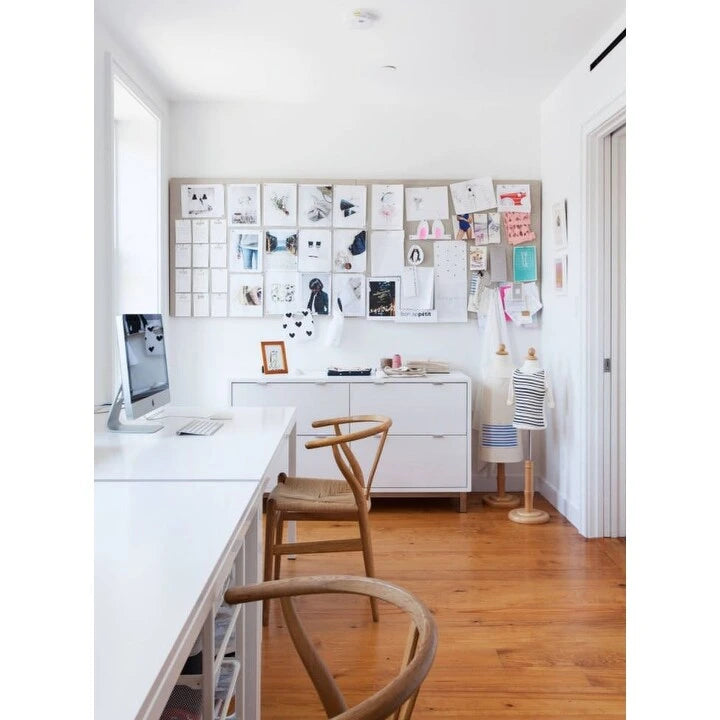 Lot de 2 Chaises de salle à manger modernes en bois naturel avec dossier en Y, accoudoirs, assise en chanvre pour la maison, le restaurant, le bureau, le travail, la cuisine