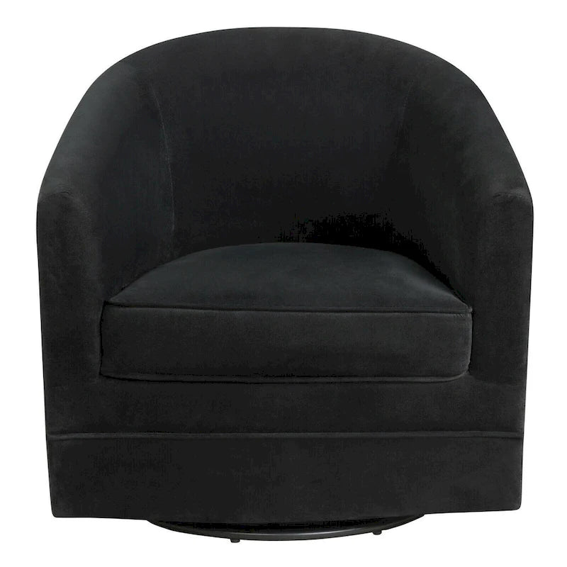 Fauteuil pivotant moderne avec base en métal - 30,5 x 31 x 28,5 (L x l x H)