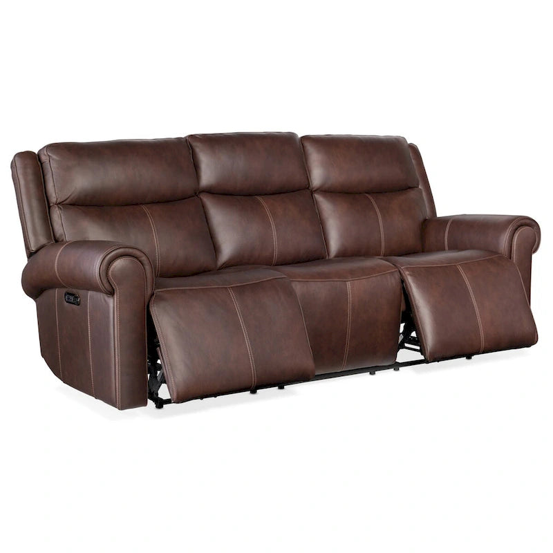 Canapé électrique Hooker Furniture SS103-PHZ3-OBERON-POWER-SOFA Oberon en cuir de 89 pouces de large