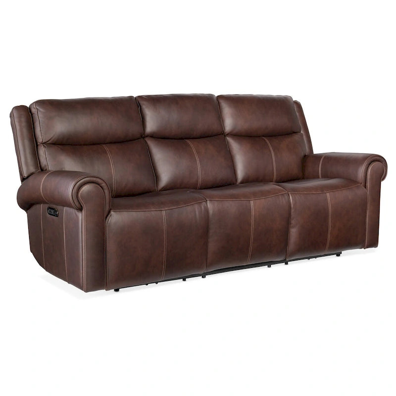 Canapé électrique Hooker Furniture SS103-PHZ3-OBERON-POWER-SOFA Oberon en cuir de 89 pouces de large
