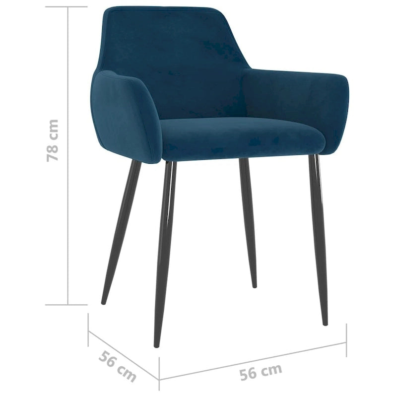 vidaXL Chaises de salle à manger Chaise rembourrée avec pieds en métal pour salon Velours - 22 x 22 x 30.7