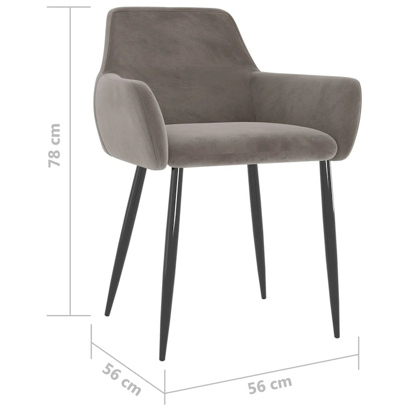 vidaXL Chaises de salle à manger Chaise rembourrée avec pieds en métal pour salon Velours - 22 x 22 x 30.7