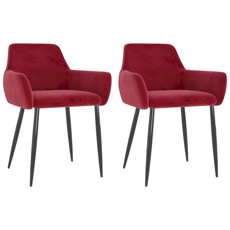 vidaXL Chaises de salle à manger Chaise rembourrée avec pieds en métal pour salon Velours - 22 x 22 x 30.7