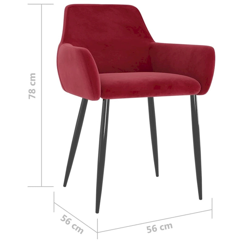 vidaXL Chaises de salle à manger Chaise rembourrée avec pieds en métal pour salon Velours - 22 x 22 x 30.7