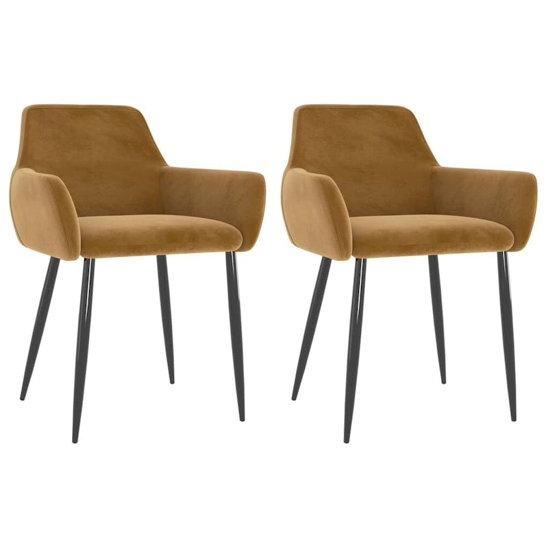 vidaXL Chaises de salle à manger Chaise rembourrée avec pieds en métal pour salon Velours - 22 x 22 x 30.7