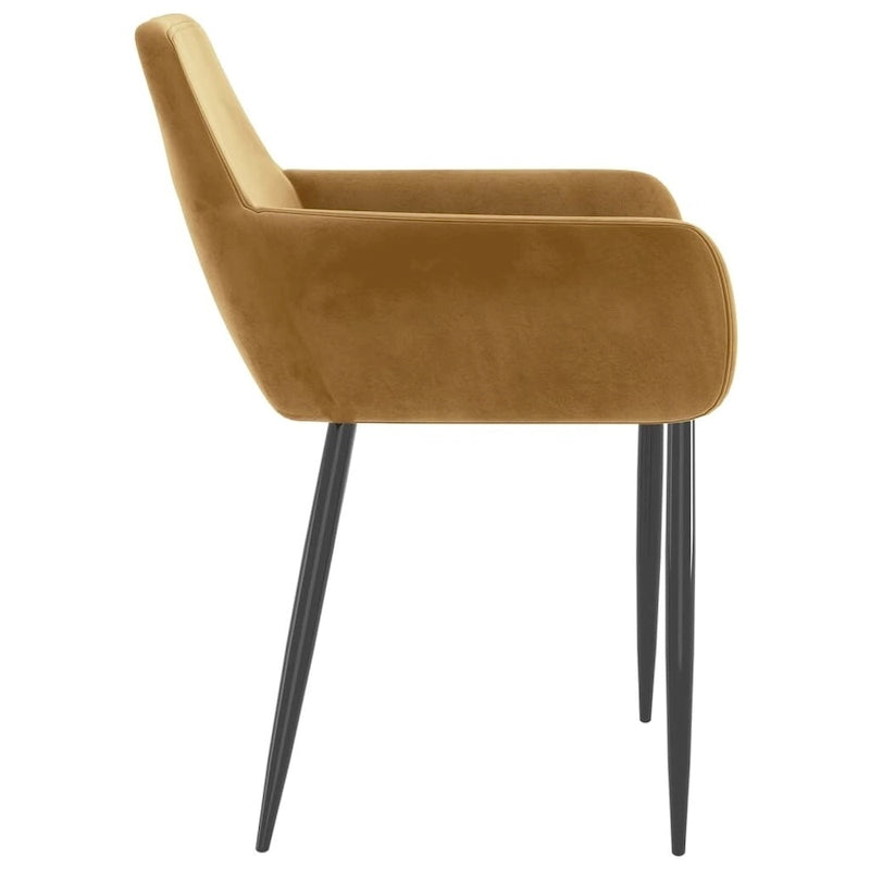 vidaXL Chaises de salle à manger Chaise rembourrée avec pieds en métal pour salon Velours - 22 x 22 x 30.7