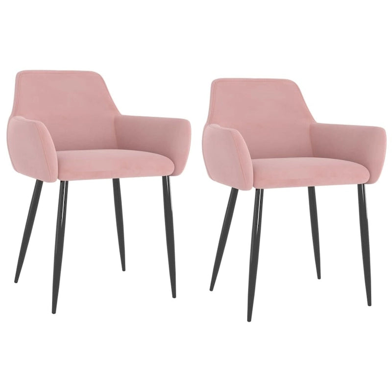 vidaXL Chaises de salle à manger Chaise rembourrée avec pieds en métal pour salon Velours - 22 x 22 x 30.7