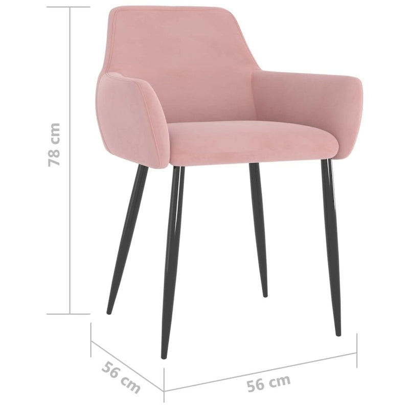 vidaXL Chaises de salle à manger Chaise rembourrée avec pieds en métal pour salon Velours - 22 x 22 x 30.7
