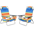Gymax Lot de 2 chaises de plage pliables avec sac à dos inclinables pour camping - Voir détails