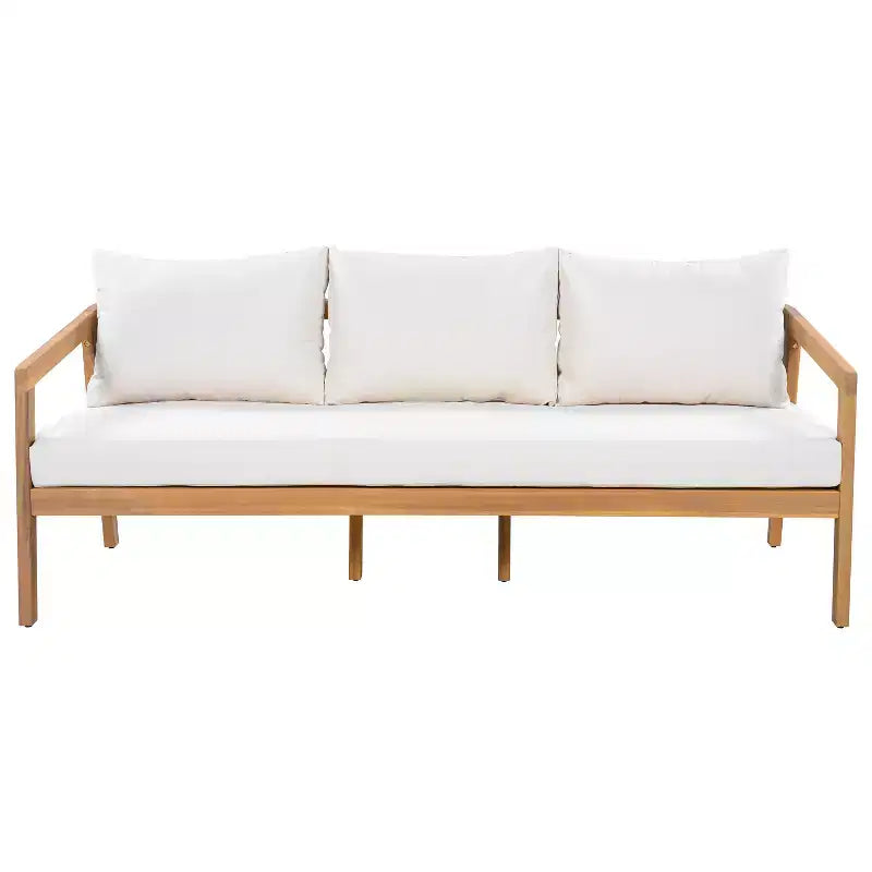 Christopher Knight Home Sunny Salon de jardin moderne 5 pièces en acacia avec table rectangulaire à lattes et 7 places