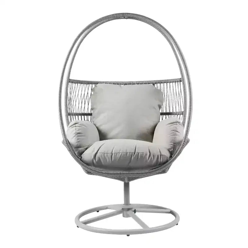 Christopher Knight Home Lina Outdoor Wicker Swivel Lounge Chair, Light Gray