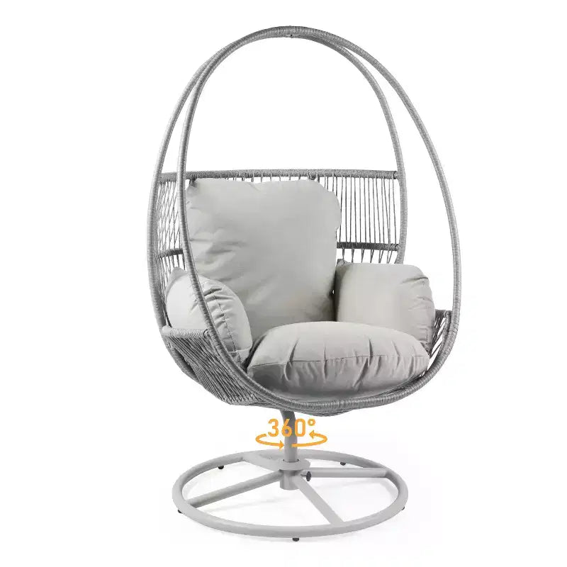 Christopher Knight Home Lina Chaise longue pivotante d'extérieur en osier, Gris clair
