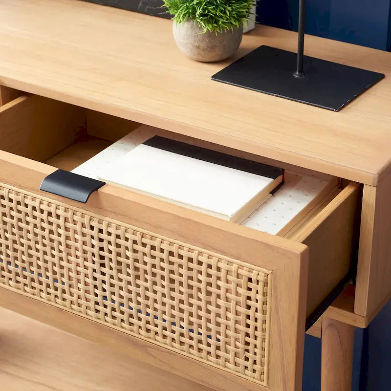 Console 2 tiroirs en rotin Capitola SAFAVIEH - 42 po L x 14 po P x 31 po H - 42Lx14Px31H