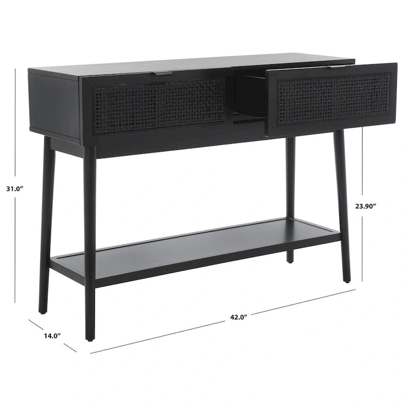 Console 2 tiroirs en rotin Capitola SAFAVIEH - 42 po L x 14 po P x 31 po H - 42Lx14Px31H