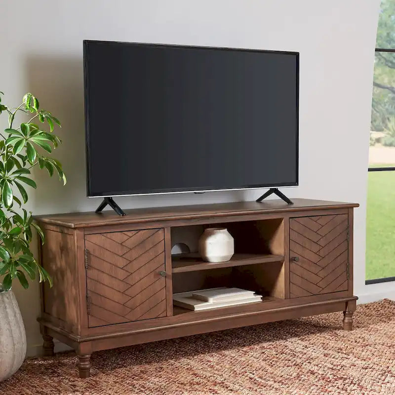 Meuble TV Safavieh Echo 2 portes 2 étagères - 47,3 L x 15,8 P x 20 H - 47Lx16Px20H
