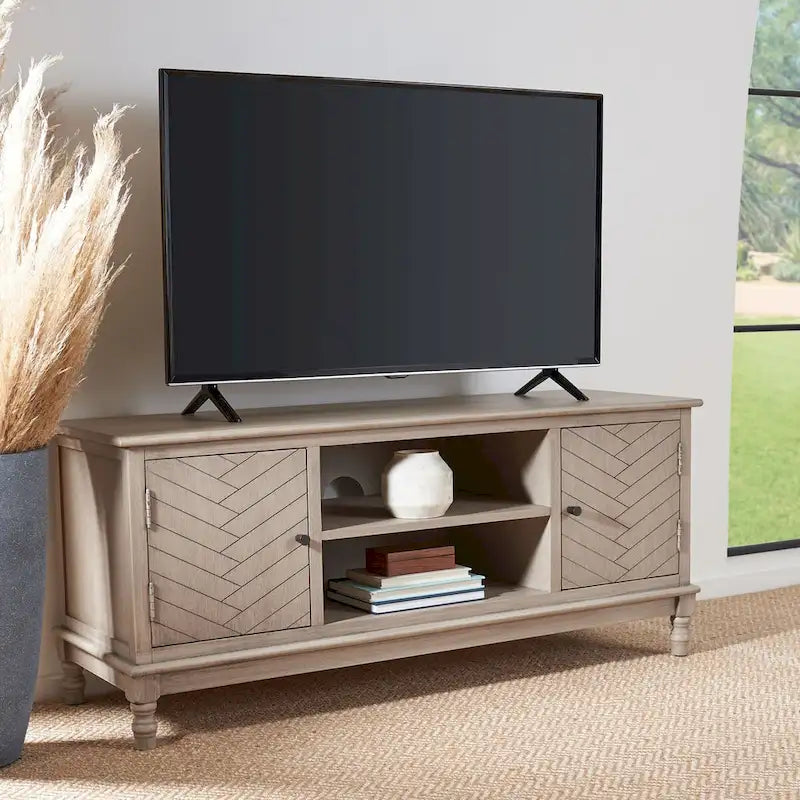 Meuble TV Safavieh Echo 2 portes 2 étagères - 47,3 L x 15,8 P x 20 H - 47Lx16Px20H
