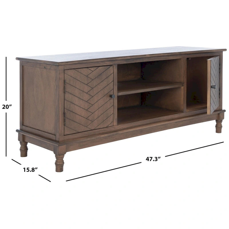 Meuble TV Safavieh Echo 2 portes 2 étagères - 47,3 L x 15,8 P x 20 H - 47Lx16Px20H
