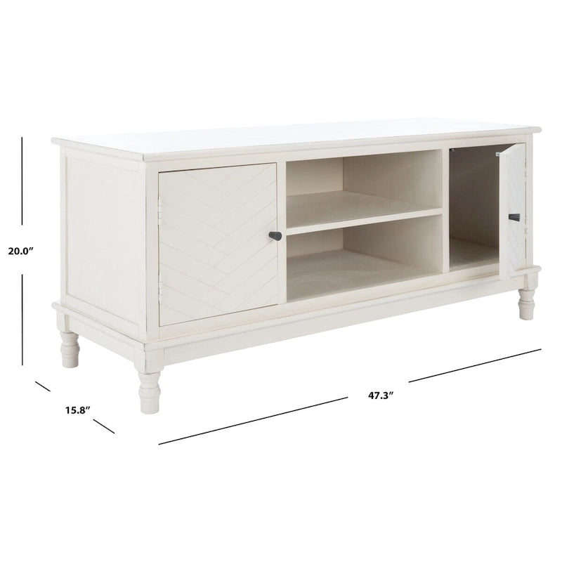 Meuble TV Safavieh Echo 2 portes 2 étagères - 47,3 L x 15,8 P x 20 H - 47Lx16Px20H