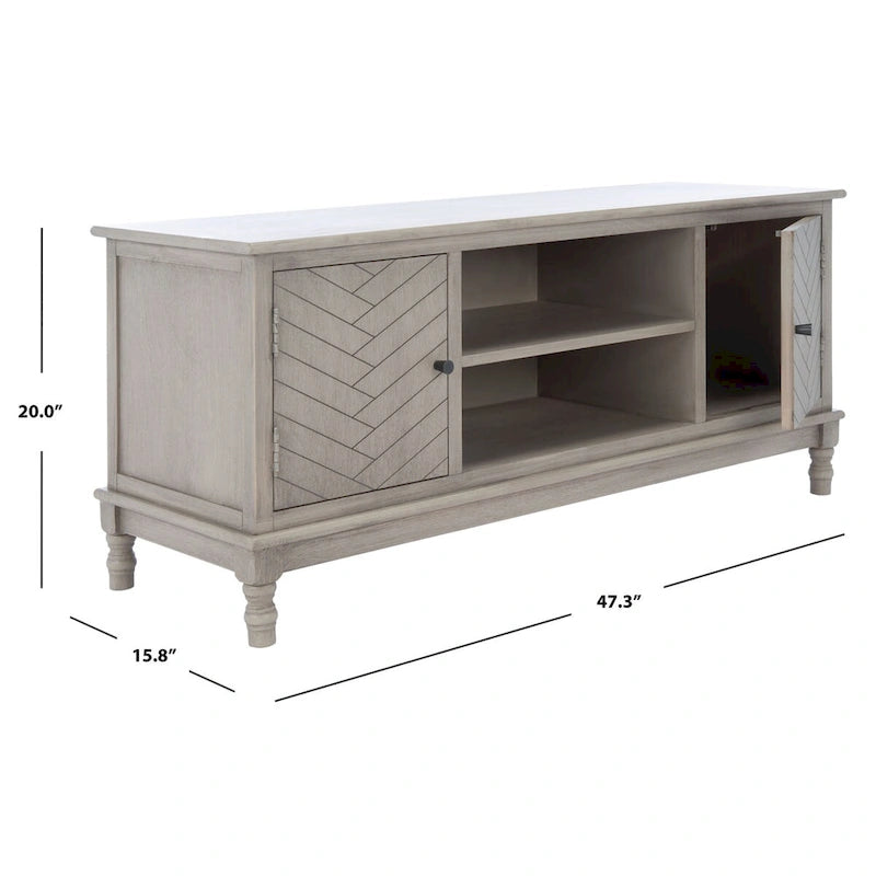 Meuble TV Safavieh Echo 2 portes 2 étagères - 47,3 L x 15,8 P x 20 H - 47Lx16Px20H