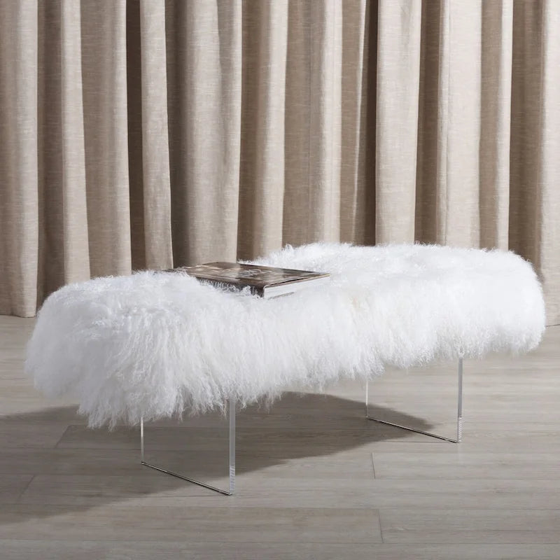 Pouf en peau de mouton Gaetane SAFAVIEH Couture