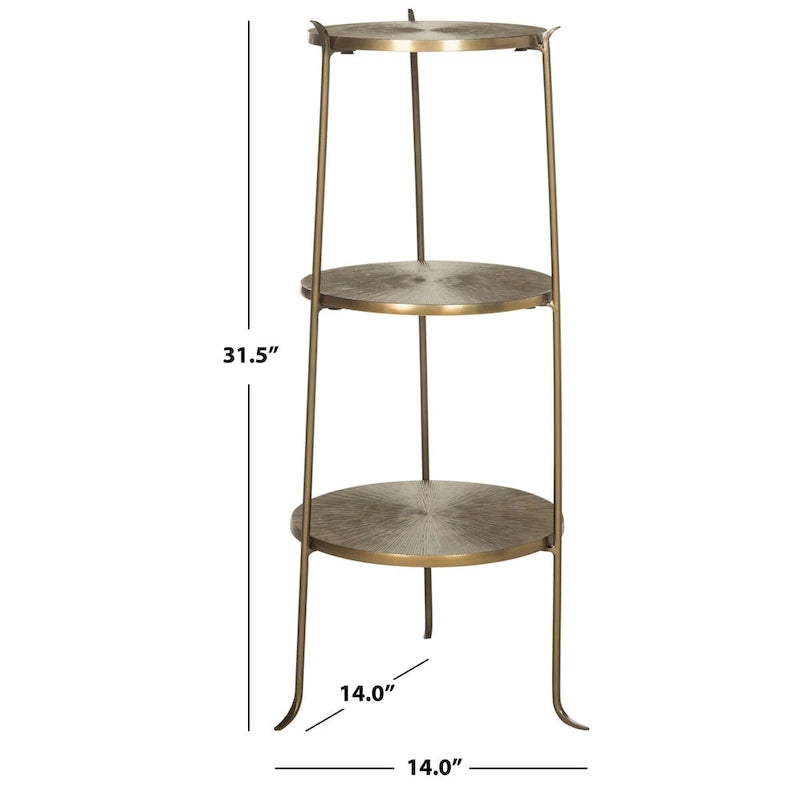 SAFAVIEH Jerrie, table d'appoint en laiton – 14 x 14 x 31,5 – 14Lax14Px32H