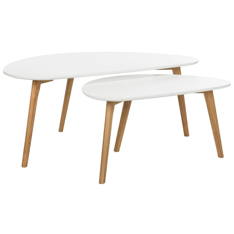 Table basse double blanche Vikki SAFAVIEH - 120 x 60 x 45 cm - 47Lx24Px18H