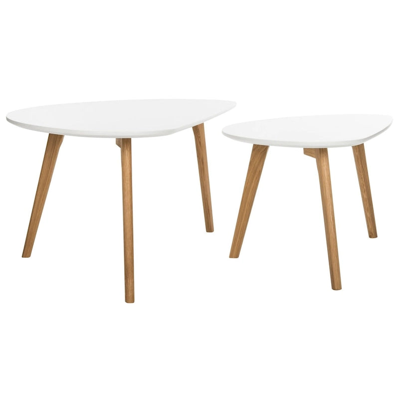 Table basse double blanche Vikki SAFAVIEH - 120 x 60 x 45 cm - 47Lx24Px18H