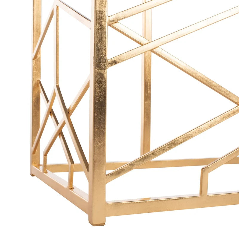 Console Corrine Safavieh Couture feuille d'or - 47 l. x 15,5 L. x 30 H. - 47 l. x 16 P. x 30 H.