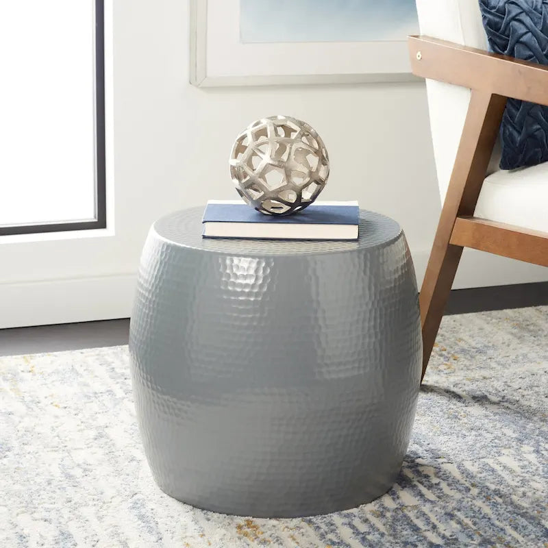 Table Ronde Helaine Argentée SAFAVIEH - 15 L x 15 P x 16 H - 15Lx15Px16H