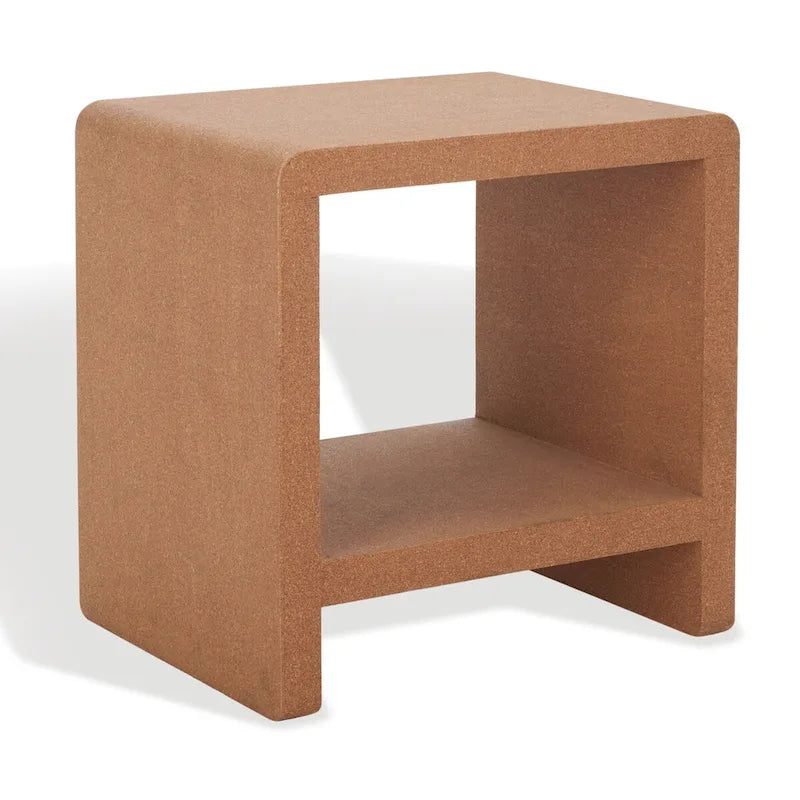 SAFAVIEH Couture Liivia – Table d'appoint en liège – 18 po l. x 14 po P x 18 po H – 18 po l. x 14 po P x 18 po H