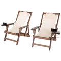Jiallo Romantic Collection Canvas Sling Chair with Cup and Wine Holder (Set of 2)