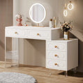 Coiffeuse extensible 5 tiroirs avec base en acrylique