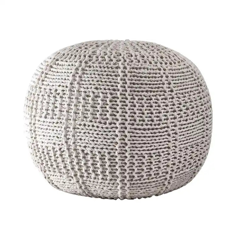 Pouf Nuloom en coton tricoté tressé décontracté
