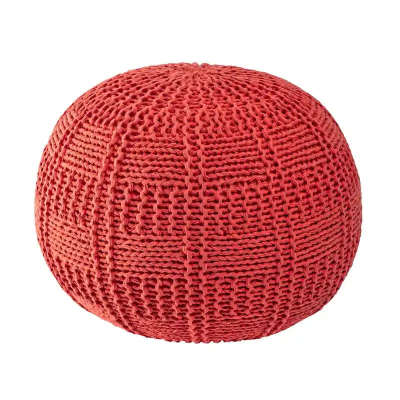 Pouf Nuloom en coton tricoté tressé décontracté