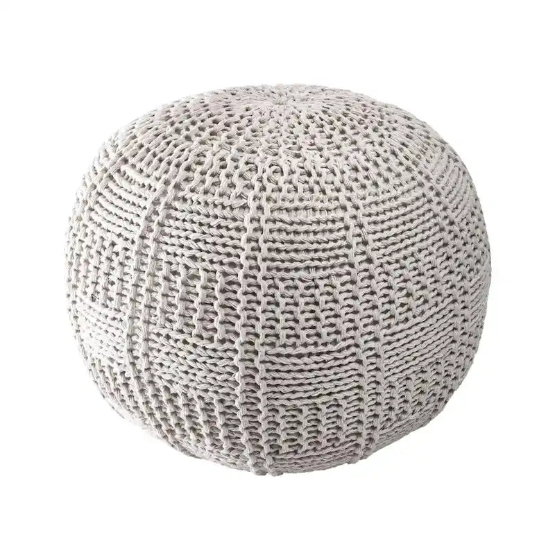 Pouf Nuloom en coton tricoté tressé décontracté