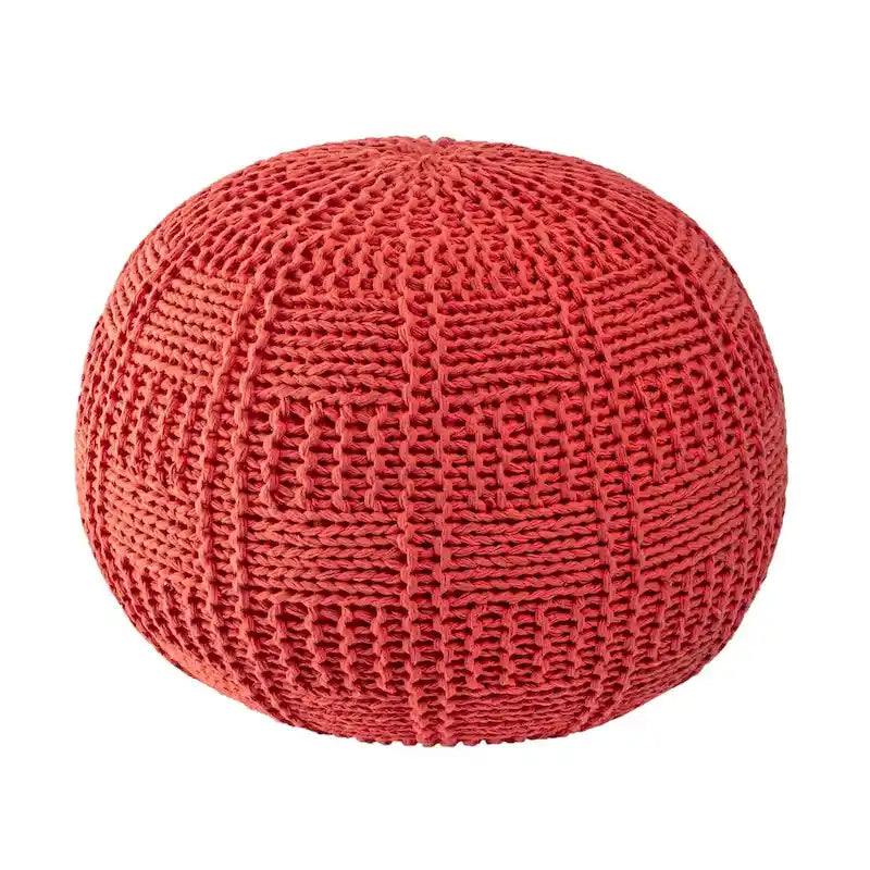Pouf Nuloom en coton tricoté tressé décontracté