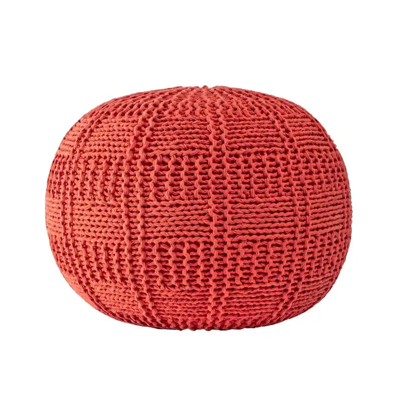 Pouf Nuloom en coton tricoté tressé décontracté