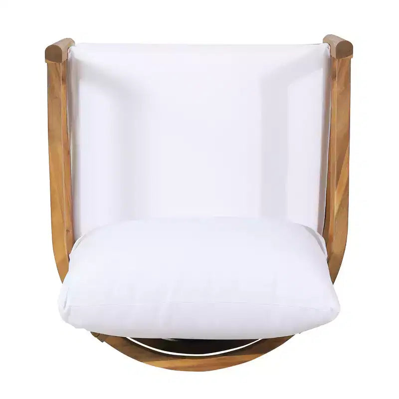 Christopher Knight Home Ellendale Fauteuil club d'extérieur en bois d'acacia avec coussins, teck et blanc