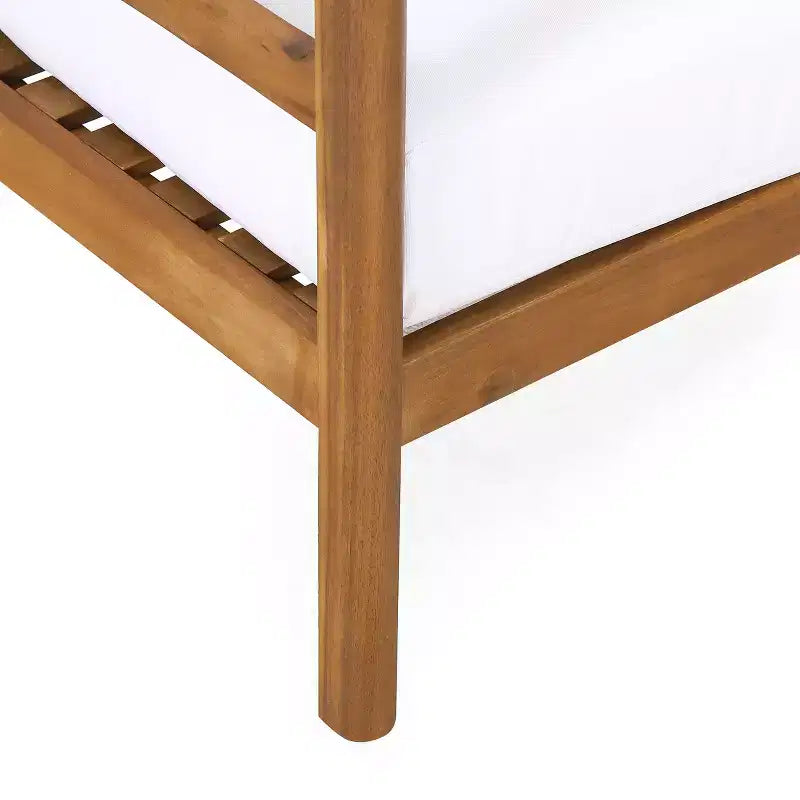 Christopher Knight Home Ellendale Fauteuil club d'extérieur en bois d'acacia avec coussins, teck et blanc