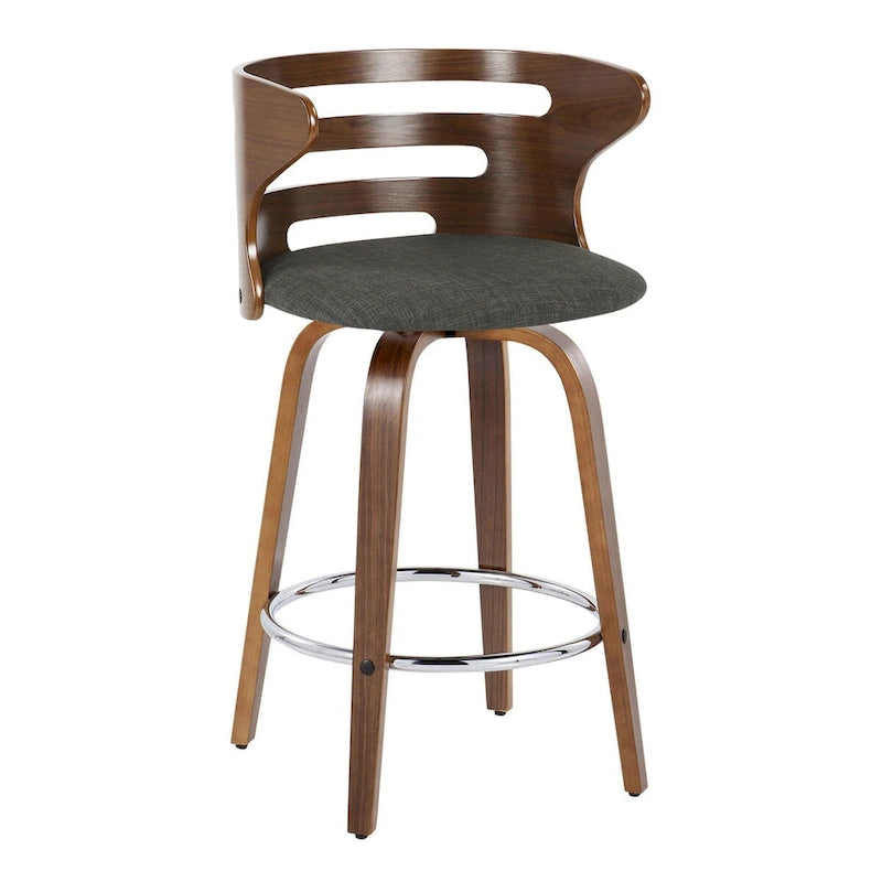 Tabouret de comptoir Carson Carrington Cranagh 26 à hauteur fixe avec pieds en bois courbé (lot de 2)