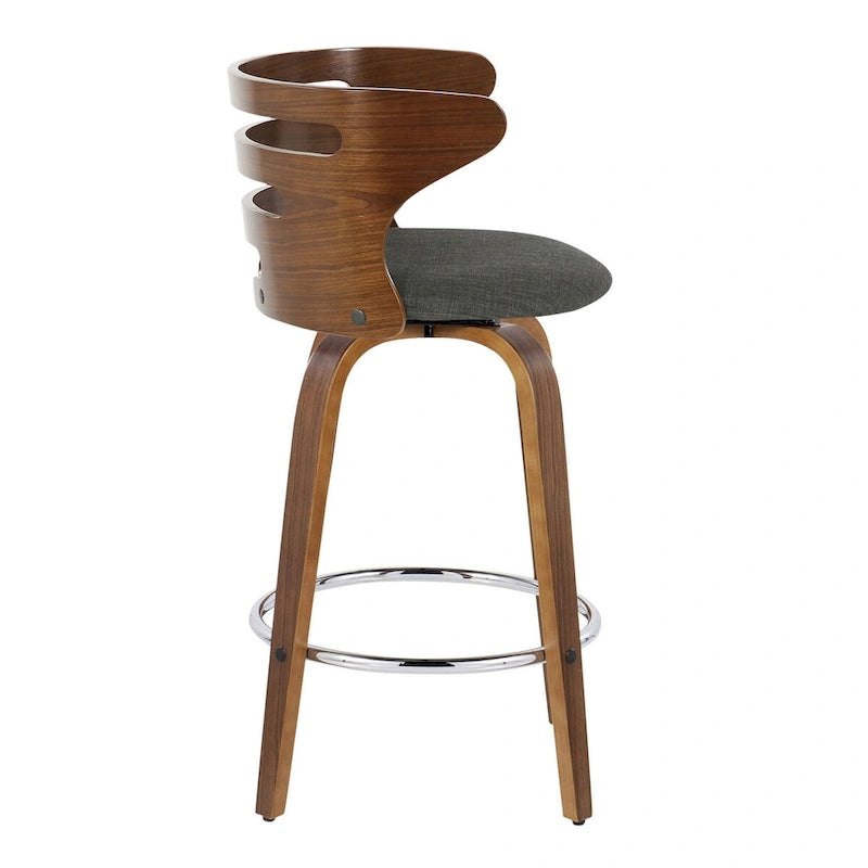 Tabouret de comptoir Carson Carrington Cranagh 26 à hauteur fixe avec pieds en bois courbé (lot de 2)