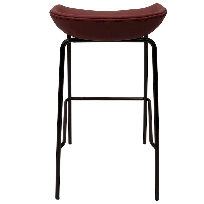 Tabouret de bar en cuir avec structure en fer thermolaqué - Lot de 2 de la série Servos