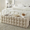 Banc capitonné en tissu de lin Knightsbridge par iNSPIRE Q Artisan