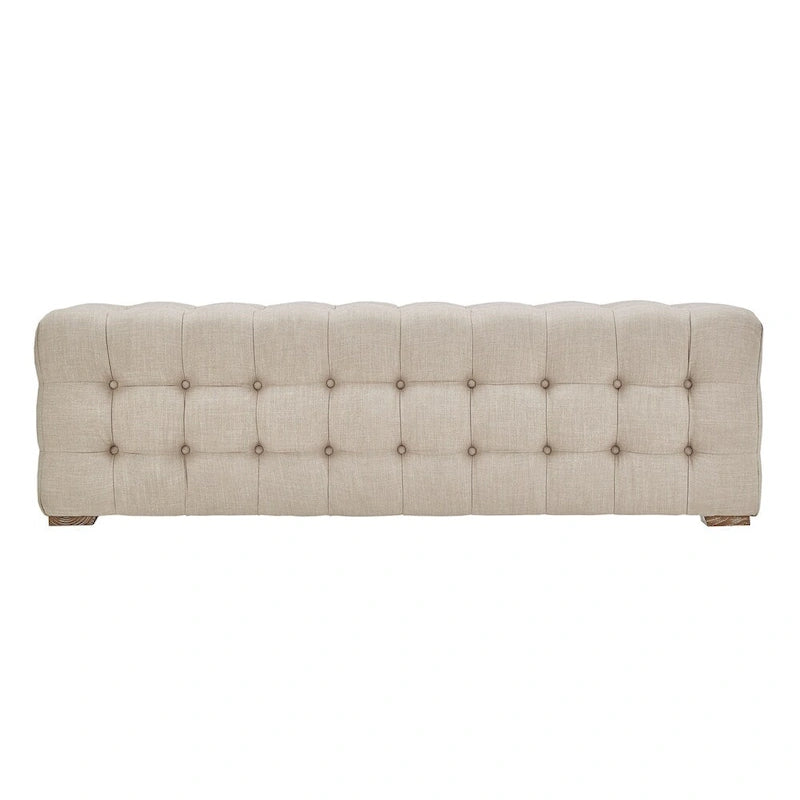 Banc capitonné en tissu de lin Knightsbridge par iNSPIRE Q Artisan